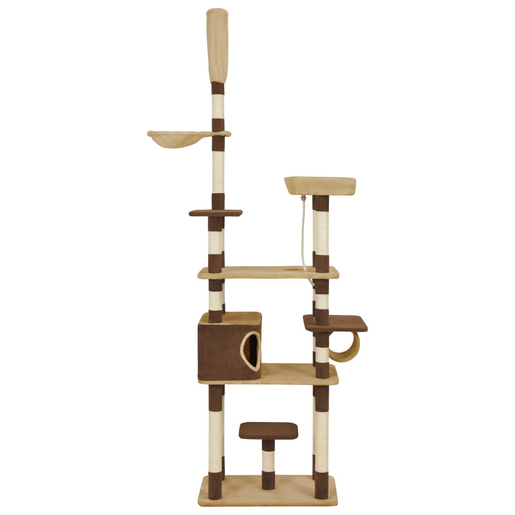 Cat Tree with Sisal Scratching Posts Brown 235 cm